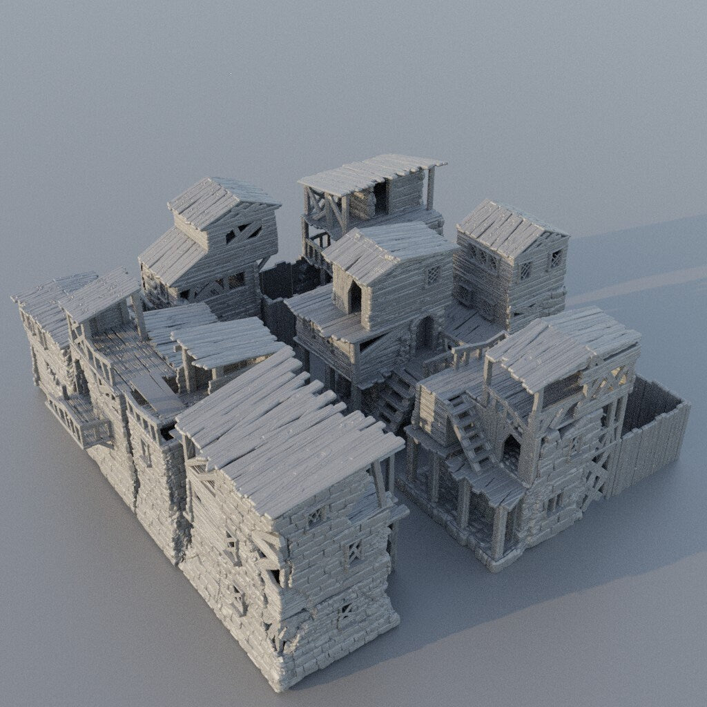 Slum District | Aussie 3D Printed Miniatures and Terrain