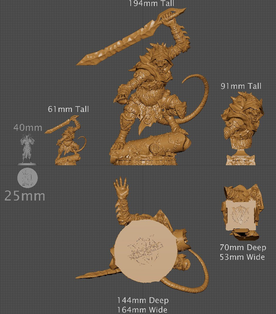 Grandrat Swordsman | Aussie 3D Printed Miniatures and Terrain