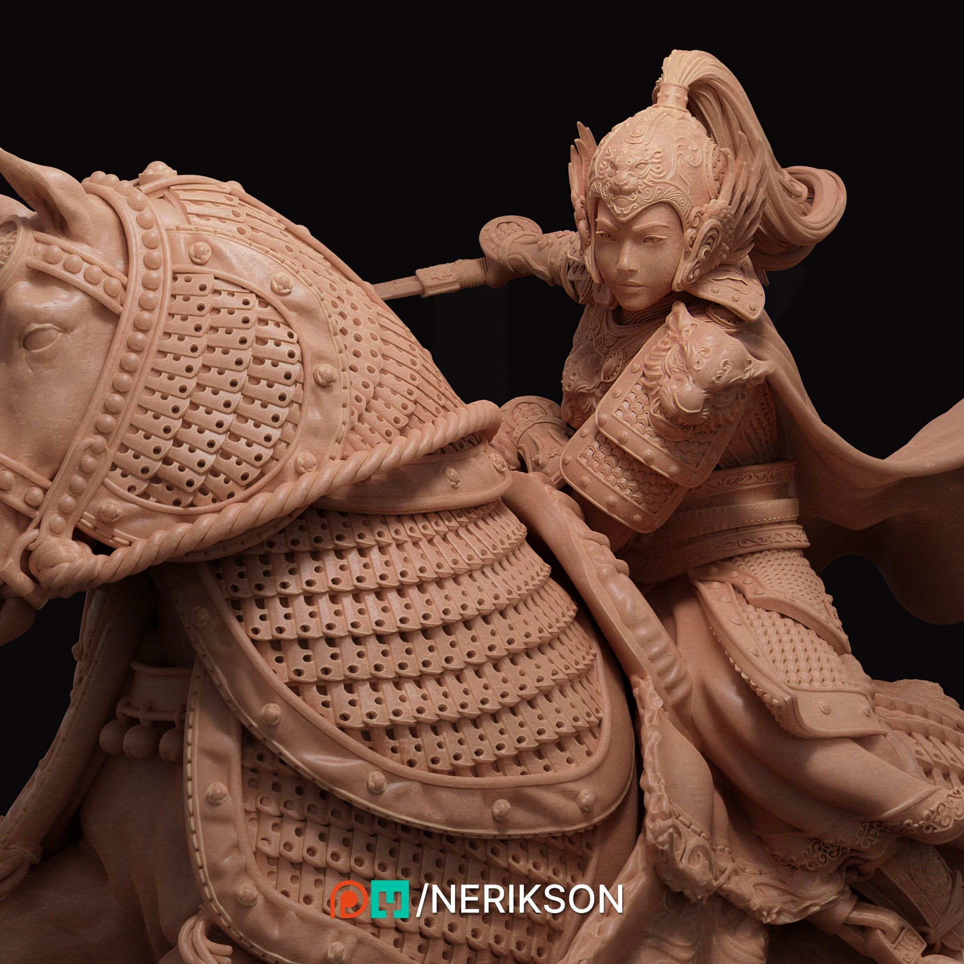 Kwan Yen, Mounted | Aussie 3D Printed Miniatures and Terrain