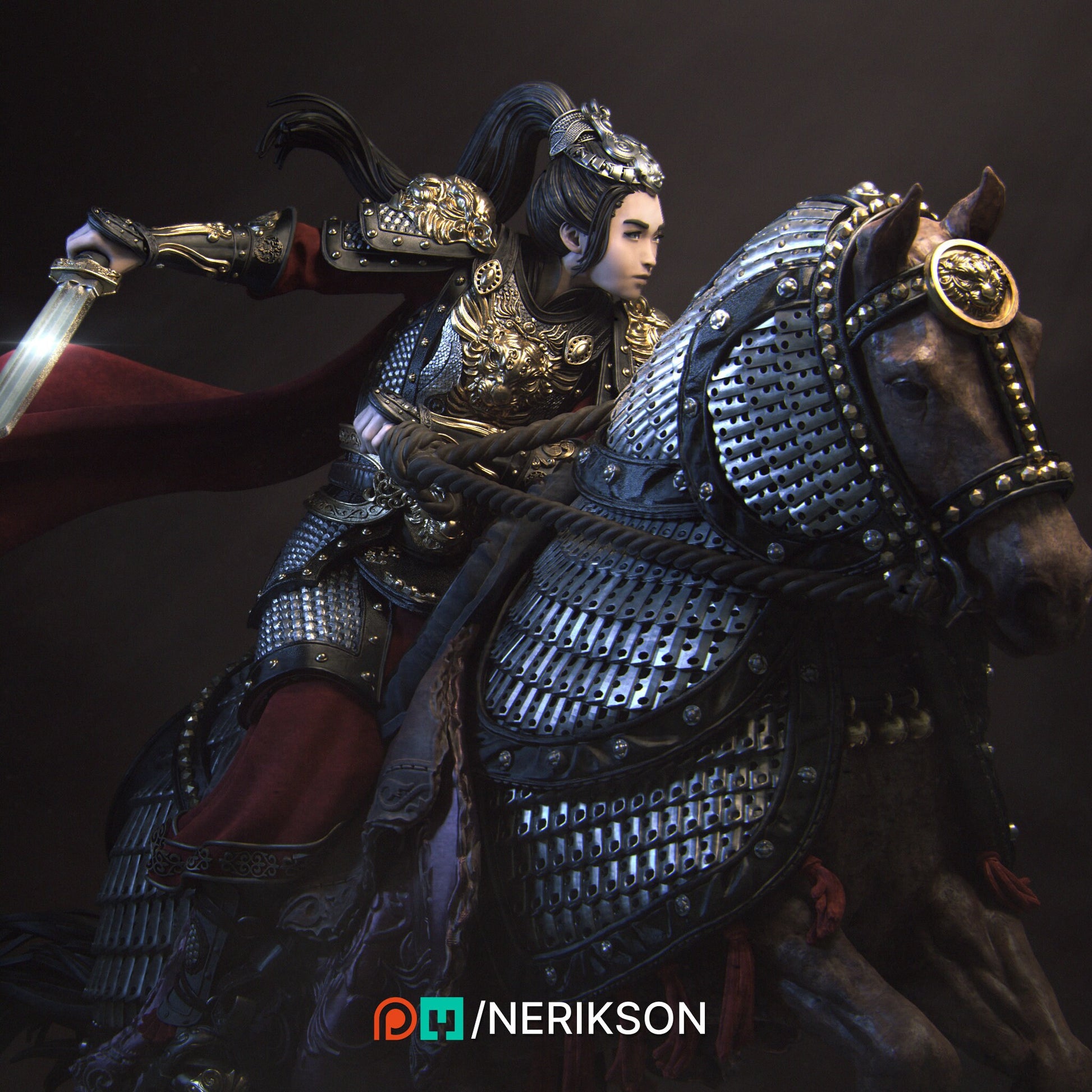 Kwan Yen, Mounted | Aussie 3D Printed Miniatures and Terrain