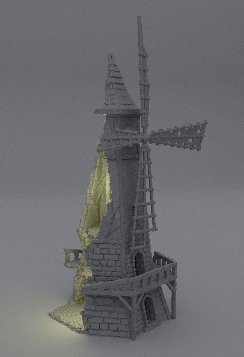 Ruined Windmill | Aussie 3D Printed Miniatures and Terrain