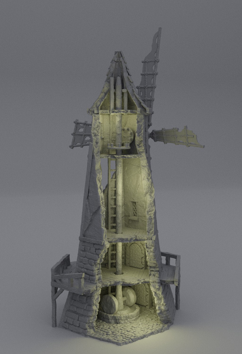 Ruined Windmill | Aussie 3D Printed Miniatures and Terrain