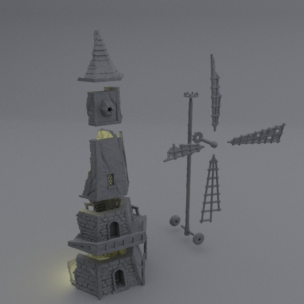 Ruined Windmill | Aussie 3D Printed Miniatures and Terrain