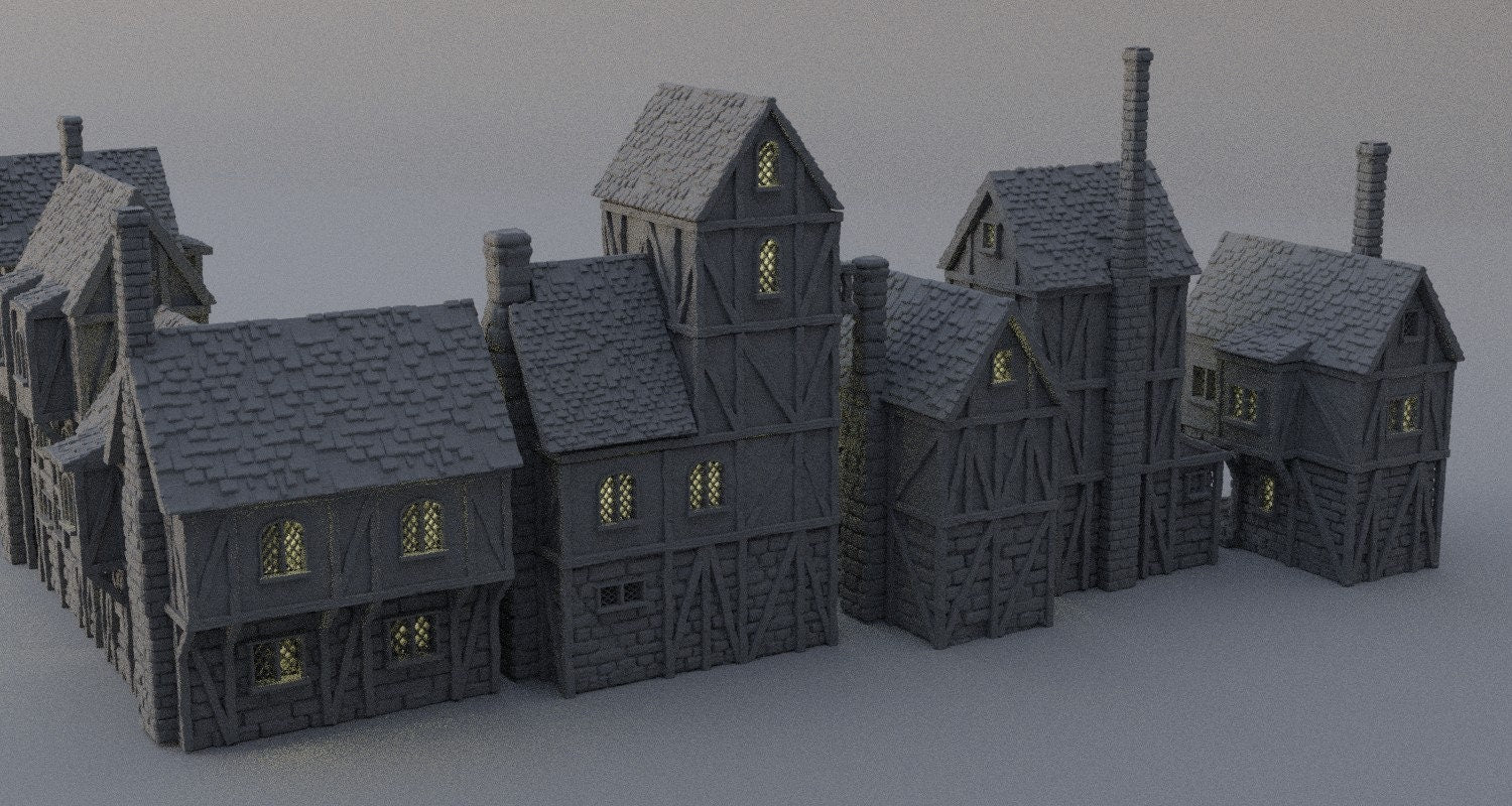 Modular Town District | Aussie 3D Printed Miniatures and Terrain