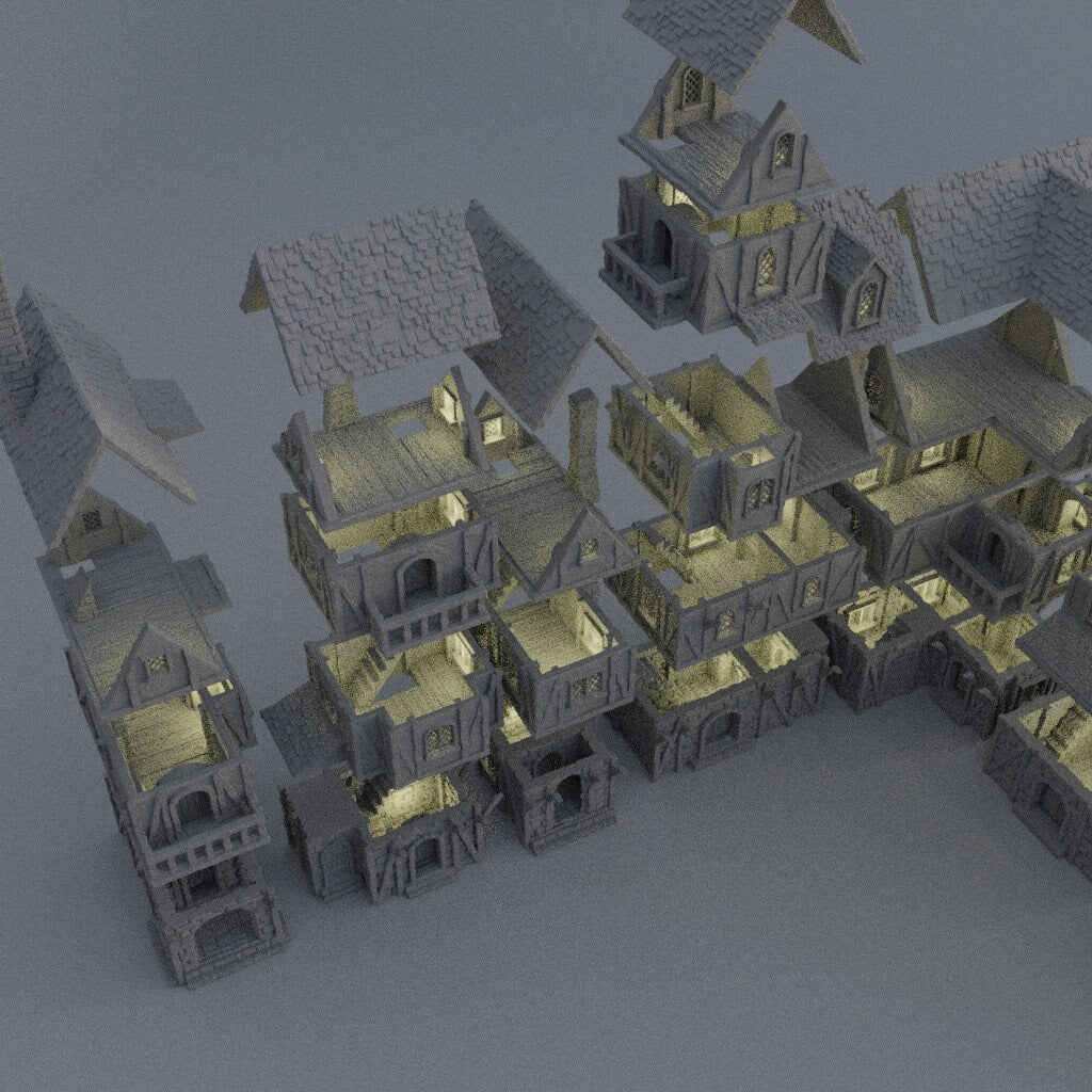 Modular Town District | Aussie 3D Printed Miniatures and Terrain