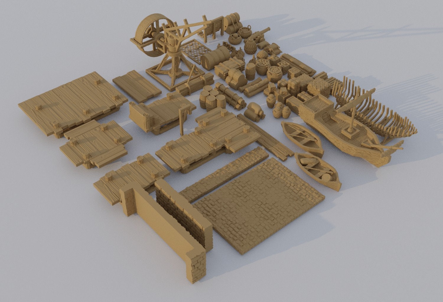 Dockyard Scatter Terrain | Aussie 3D Printed Miniatures and Terrain