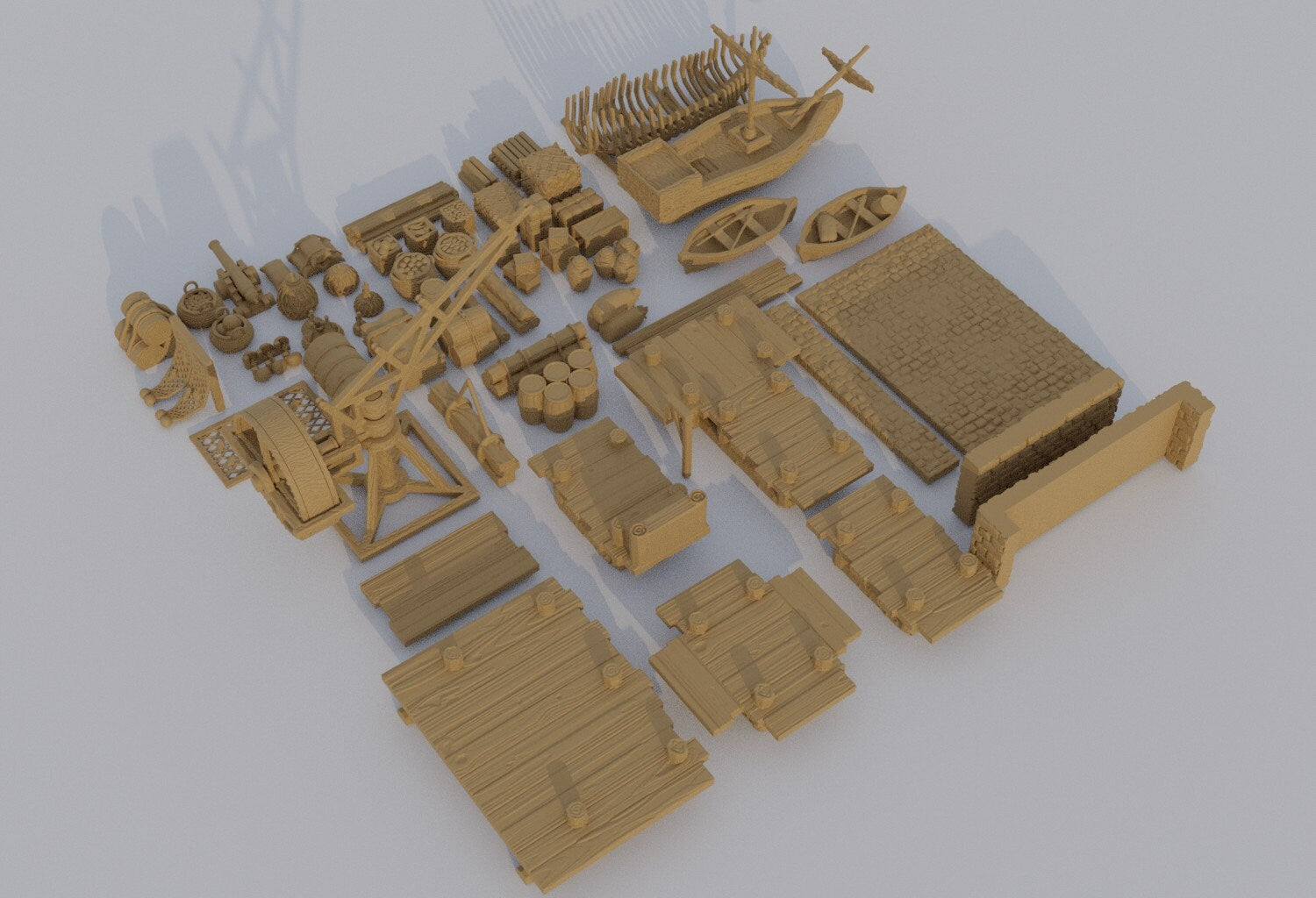 Dockyard Scatter Terrain | Aussie 3D Printed Miniatures and Terrain
