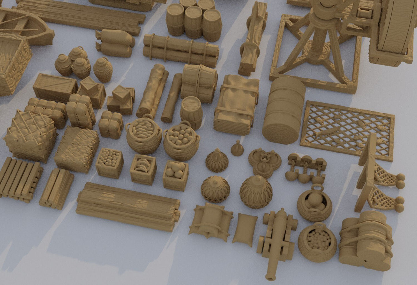 Dockyard Scatter Terrain | Aussie 3D Printed Miniatures and Terrain