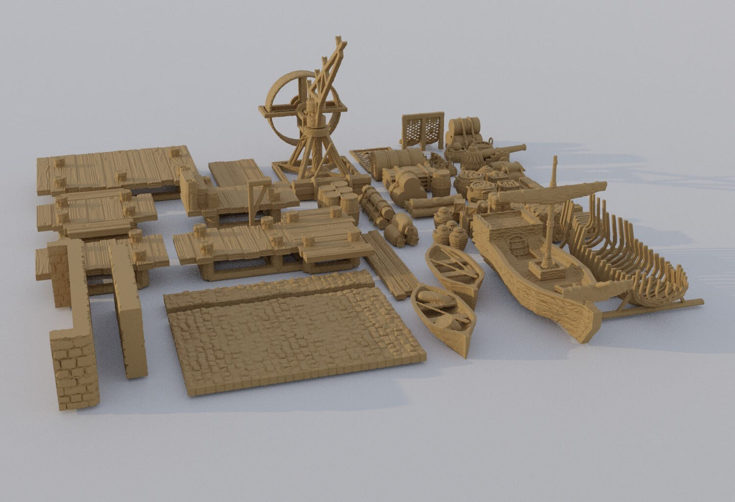 Dockyard Scatter Terrain | Aussie 3D Printed Miniatures and Terrain