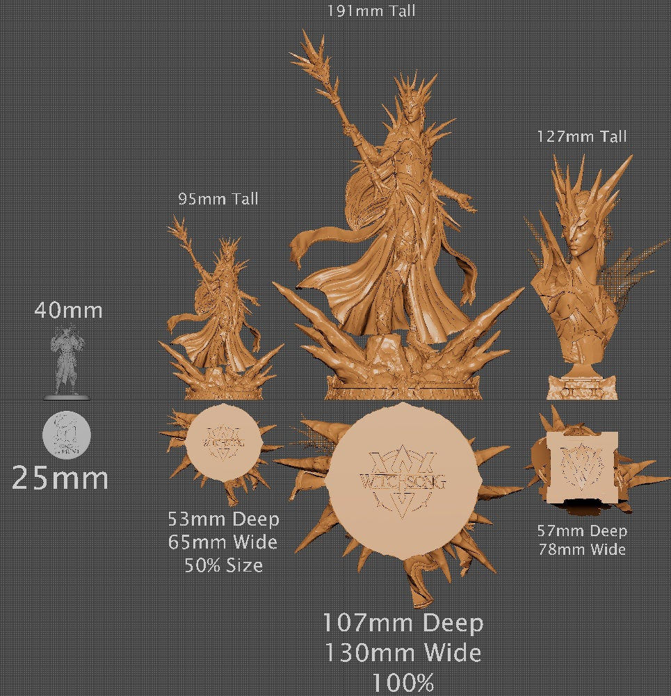 The Frost Queen, Bust Option | Aussie 3D Printed Miniatures and Terrain