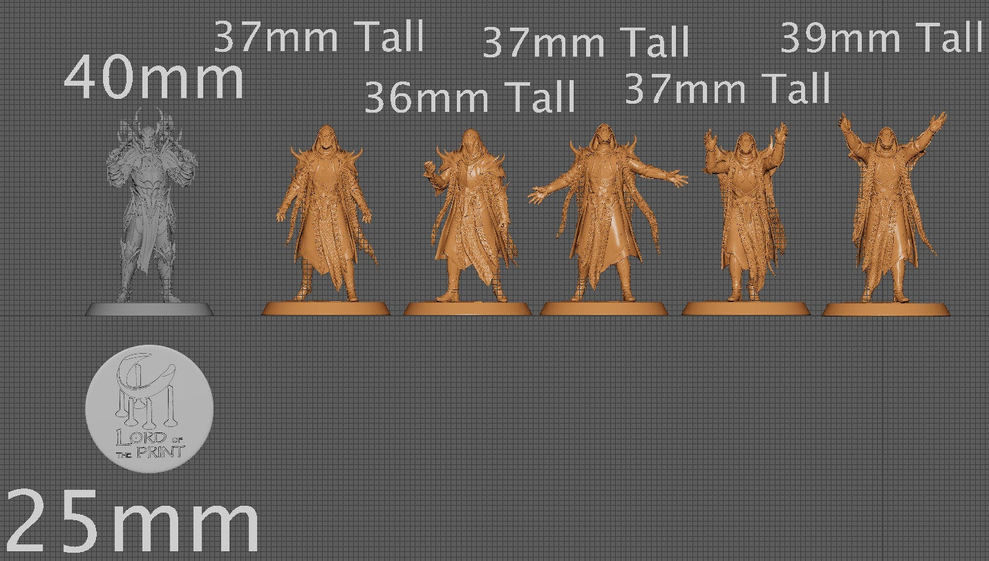 Dragon Cultists, Pack 2 | Aussie 3D Printed Miniatures and Terrain