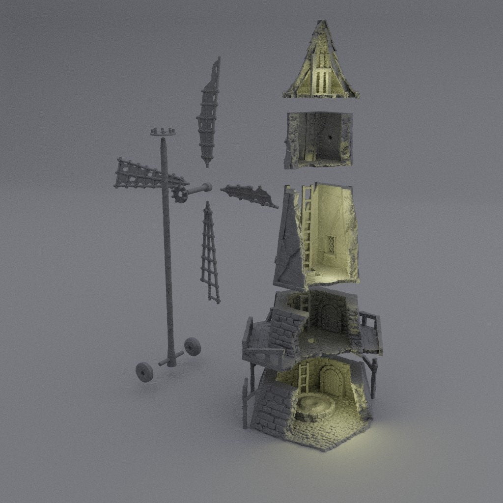 Ruined Windmill | Aussie 3D Printed Miniatures and Terrain