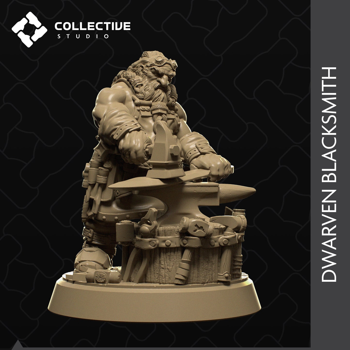 Dwarf Blacksmith | Aussie 3D Printed Miniatures and Terrain