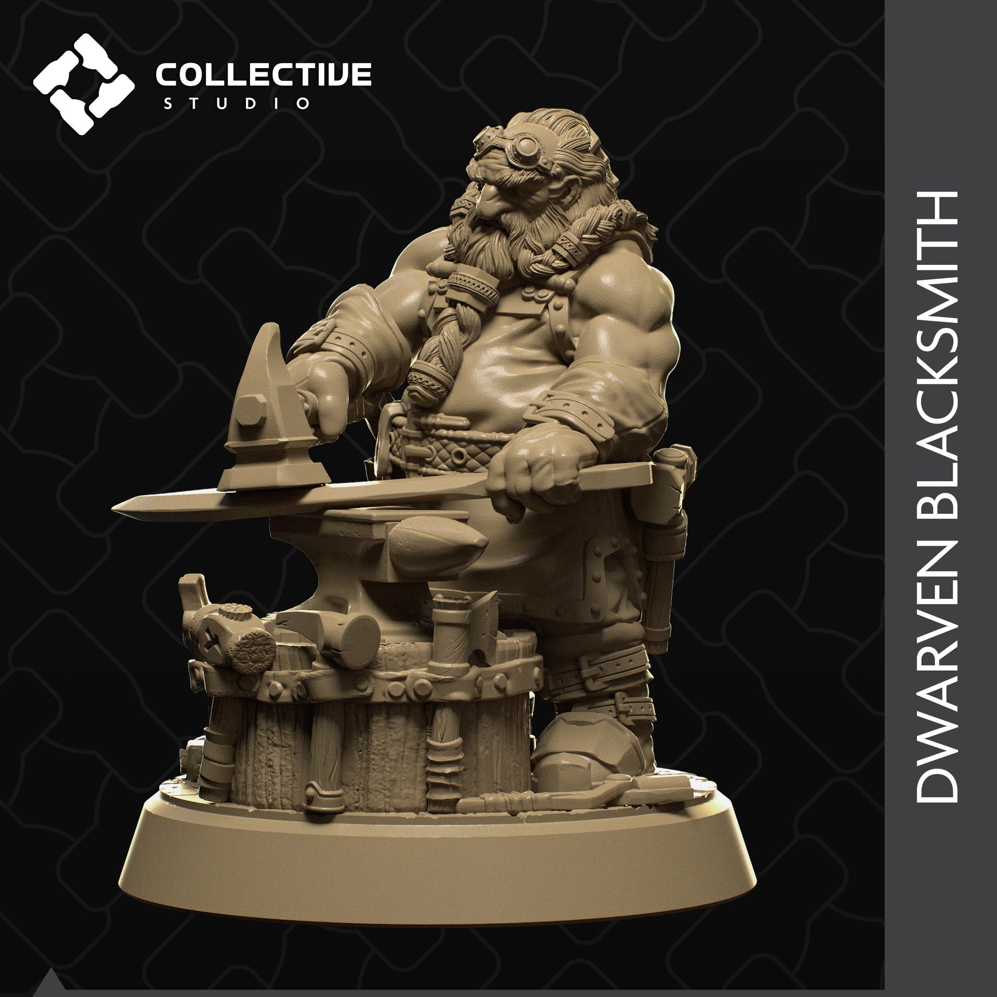 Dwarf Blacksmith | Aussie 3D Printed Miniatures and Terrain