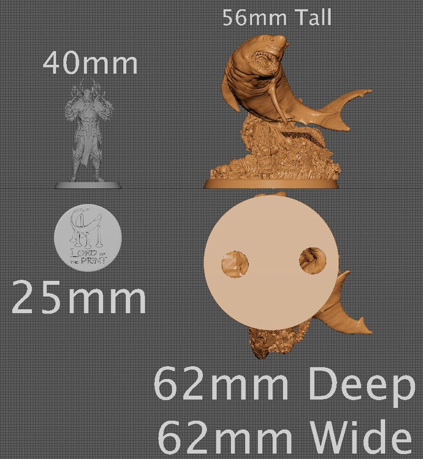 Great White Shark | Aussie 3D Printed Miniatures and Terrain