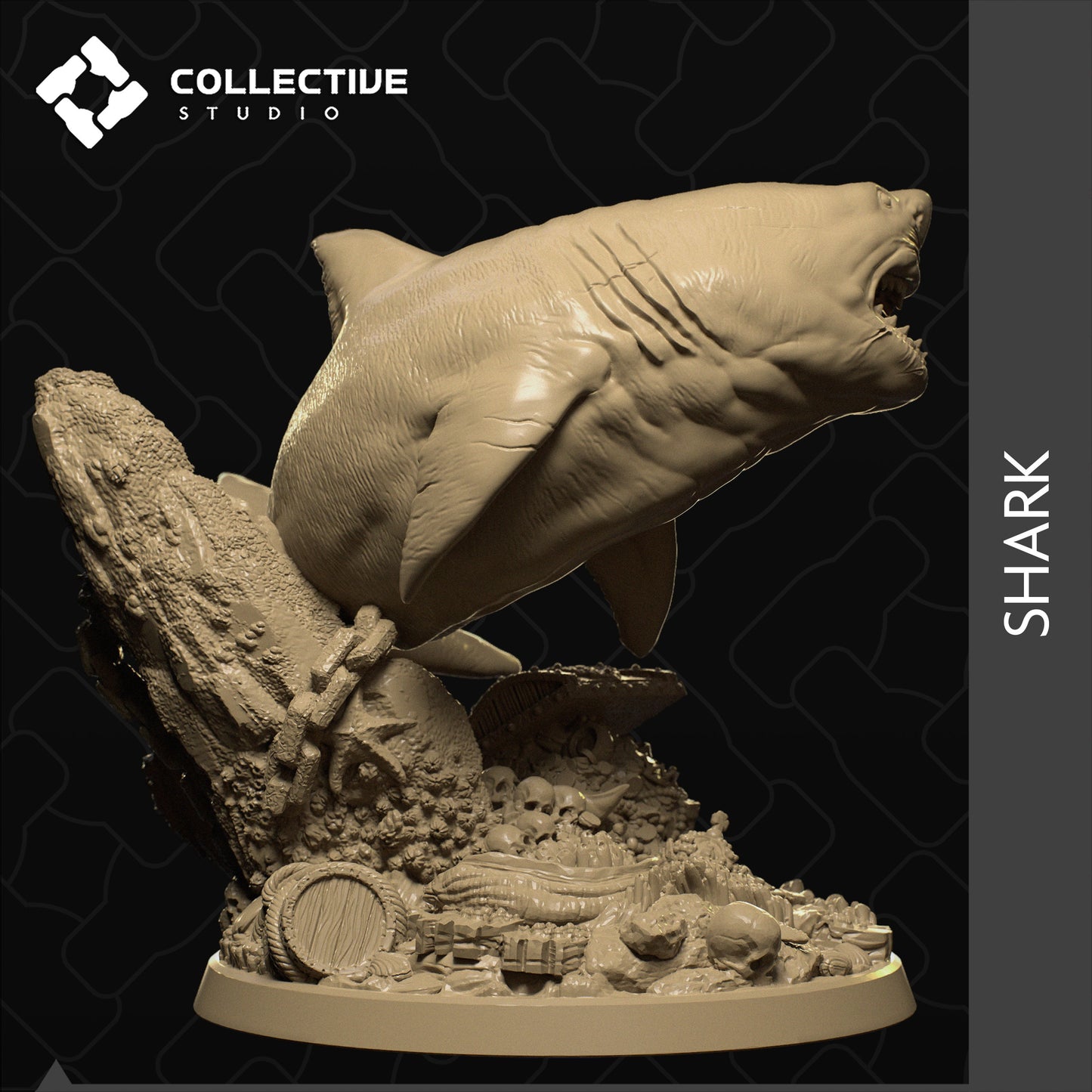 Great White Shark | Aussie 3D Printed Miniatures and Terrain