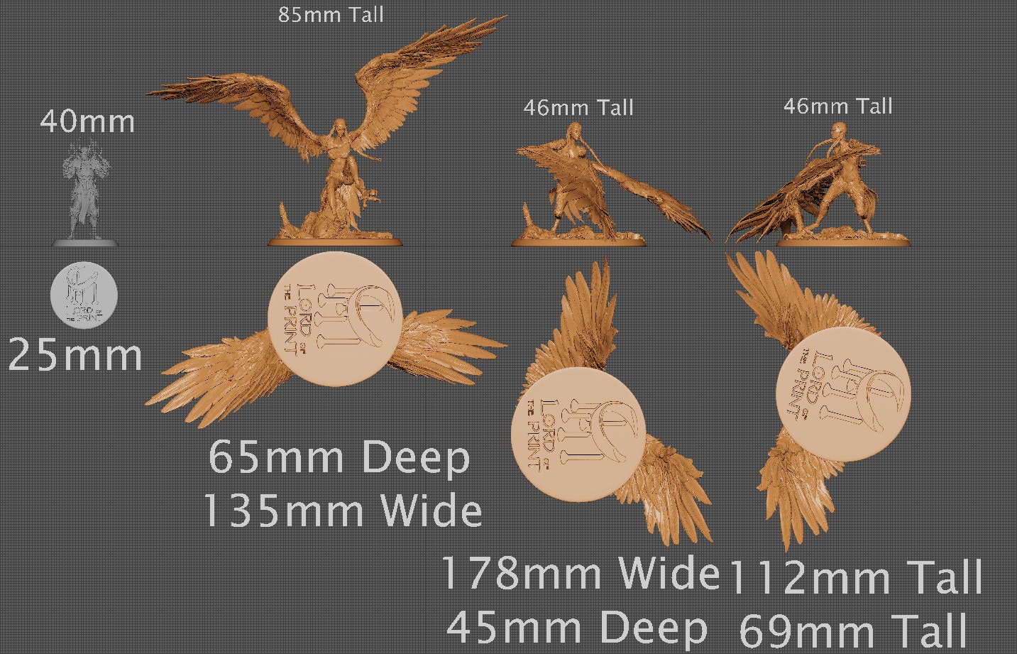 Harpies, Multiple Pose Options | Aussie 3D Printed Miniatures and Terrain