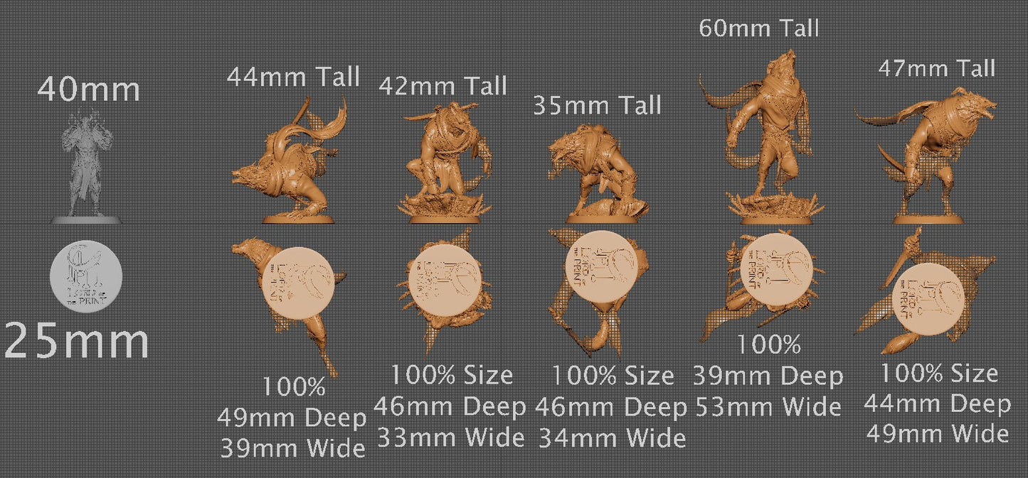 Werewolf Soldiers Pack 1 Vol.2 | Aussie 3D Printed Miniatures and Terrain