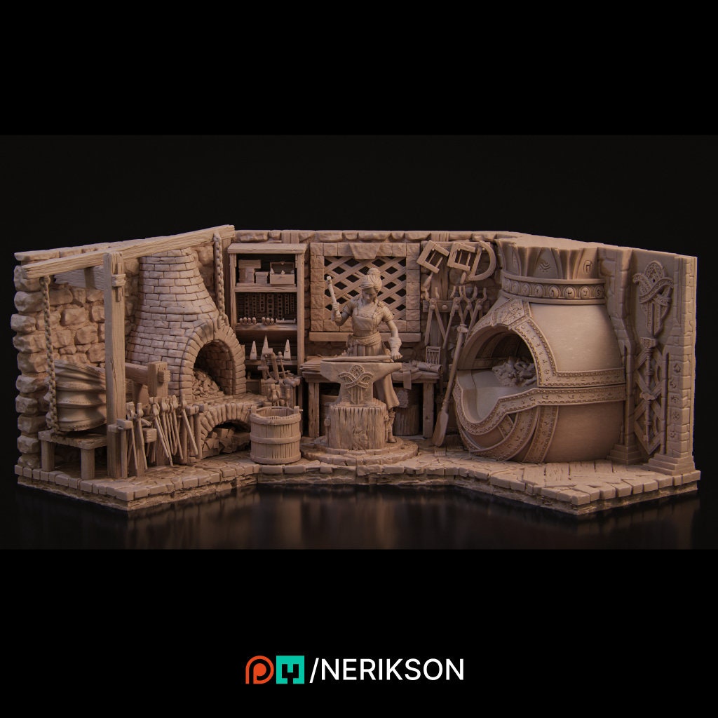 Lara, Blacksmith Shop | Aussie 3D Printed Miniatures and Terrain