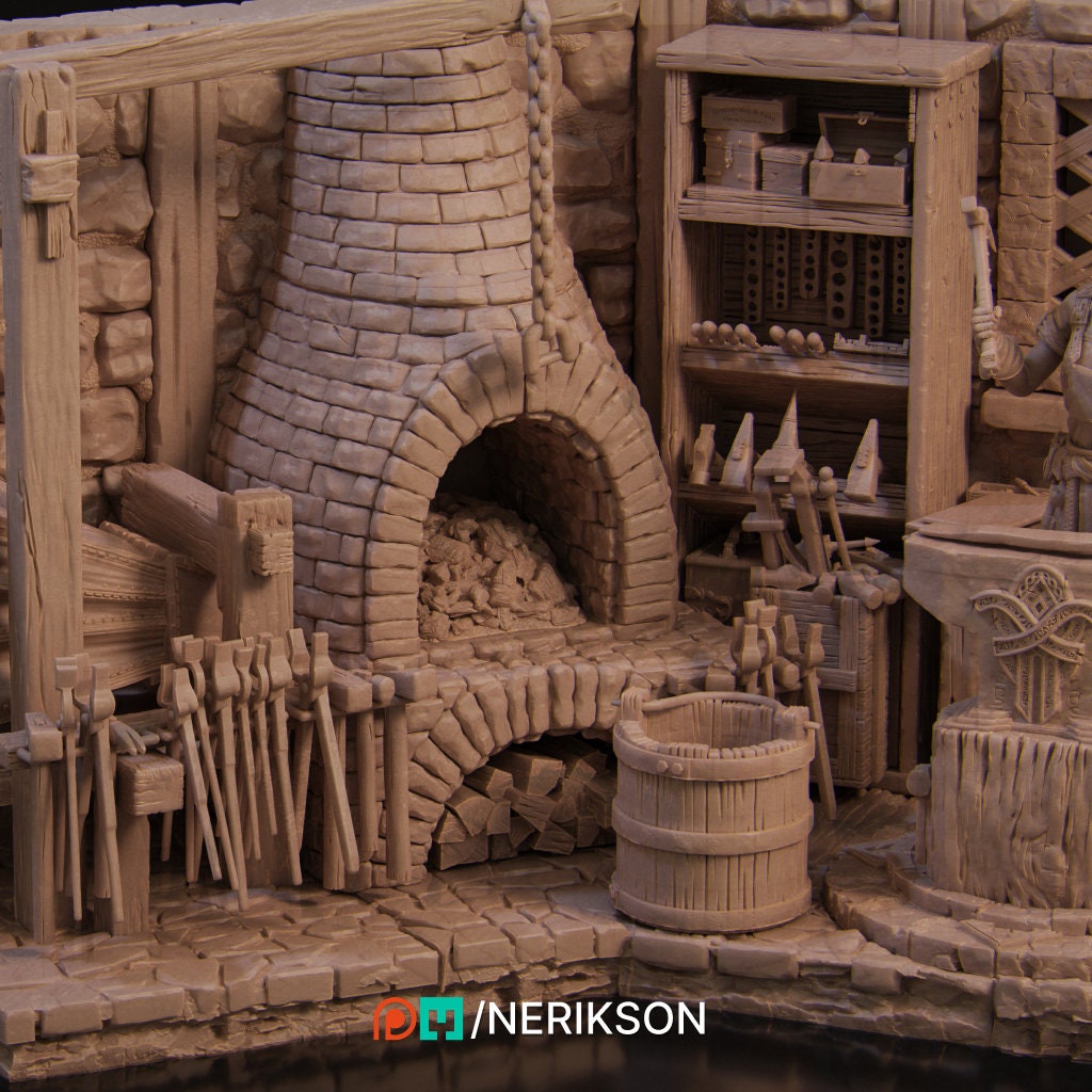Lara, Blacksmith Shop | Aussie 3D Printed Miniatures and Terrain