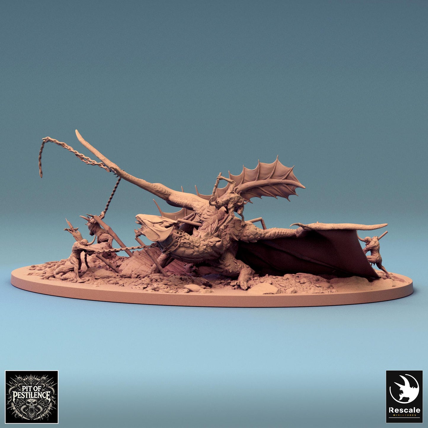 Brass Dragon Battle, Diorama | Aussie 3D Printed Miniatures and Terrain