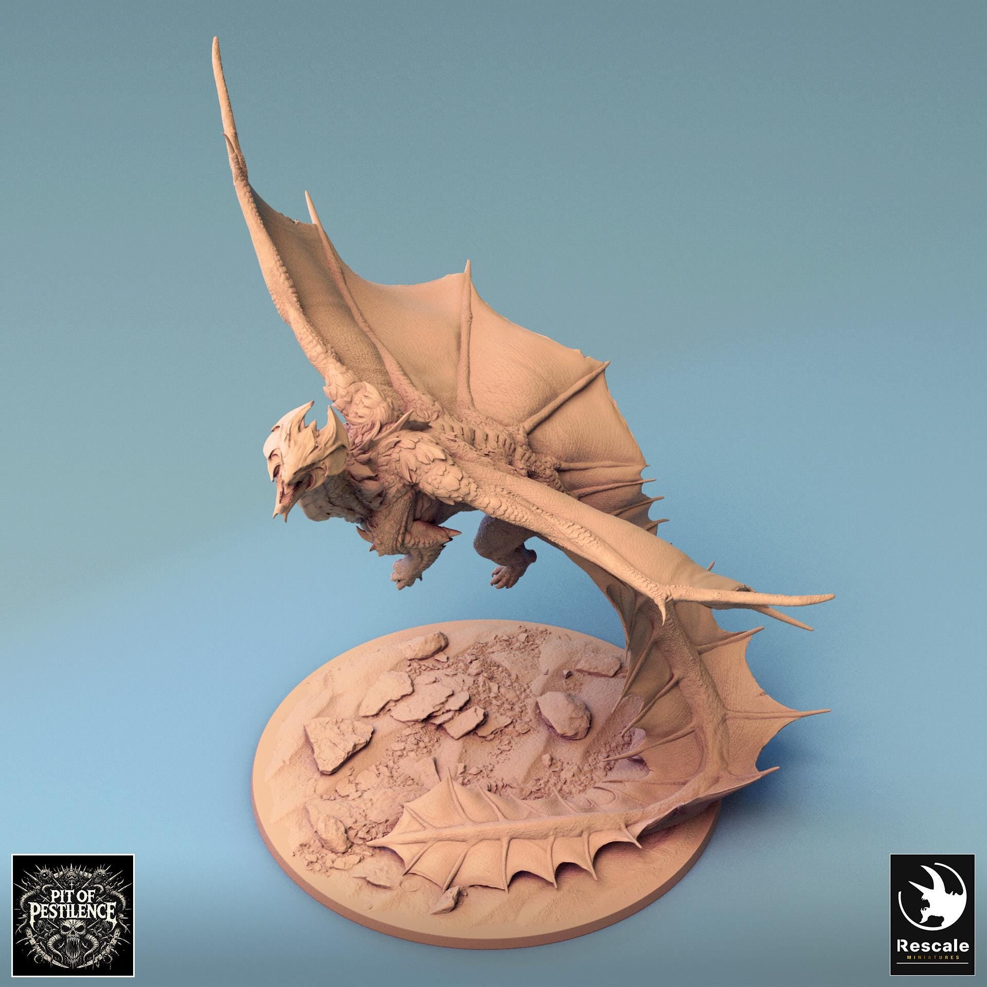 Brass Dragon, Takeoff | Aussie 3D Printed Miniatures and Terrain