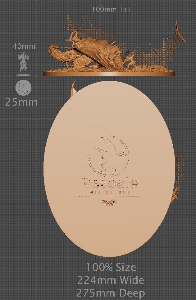 Brass Dragon Battle, Diorama | Aussie 3D Printed Miniatures and Terrain
