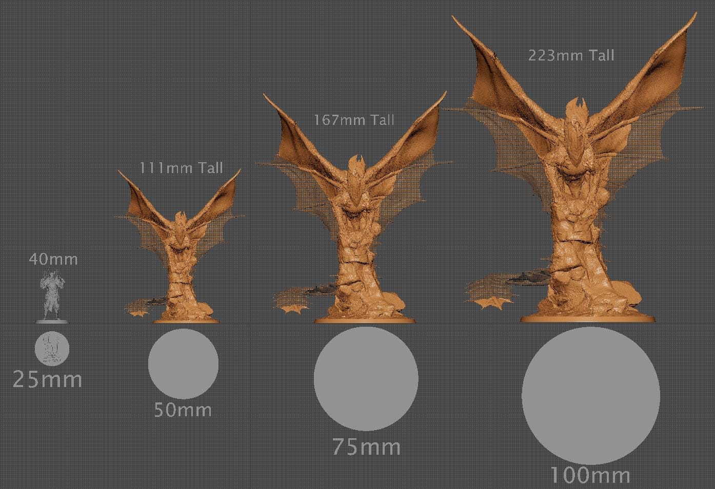 Brass Dragon, Perched | Aussie 3D Printed Miniatures and Terrain
