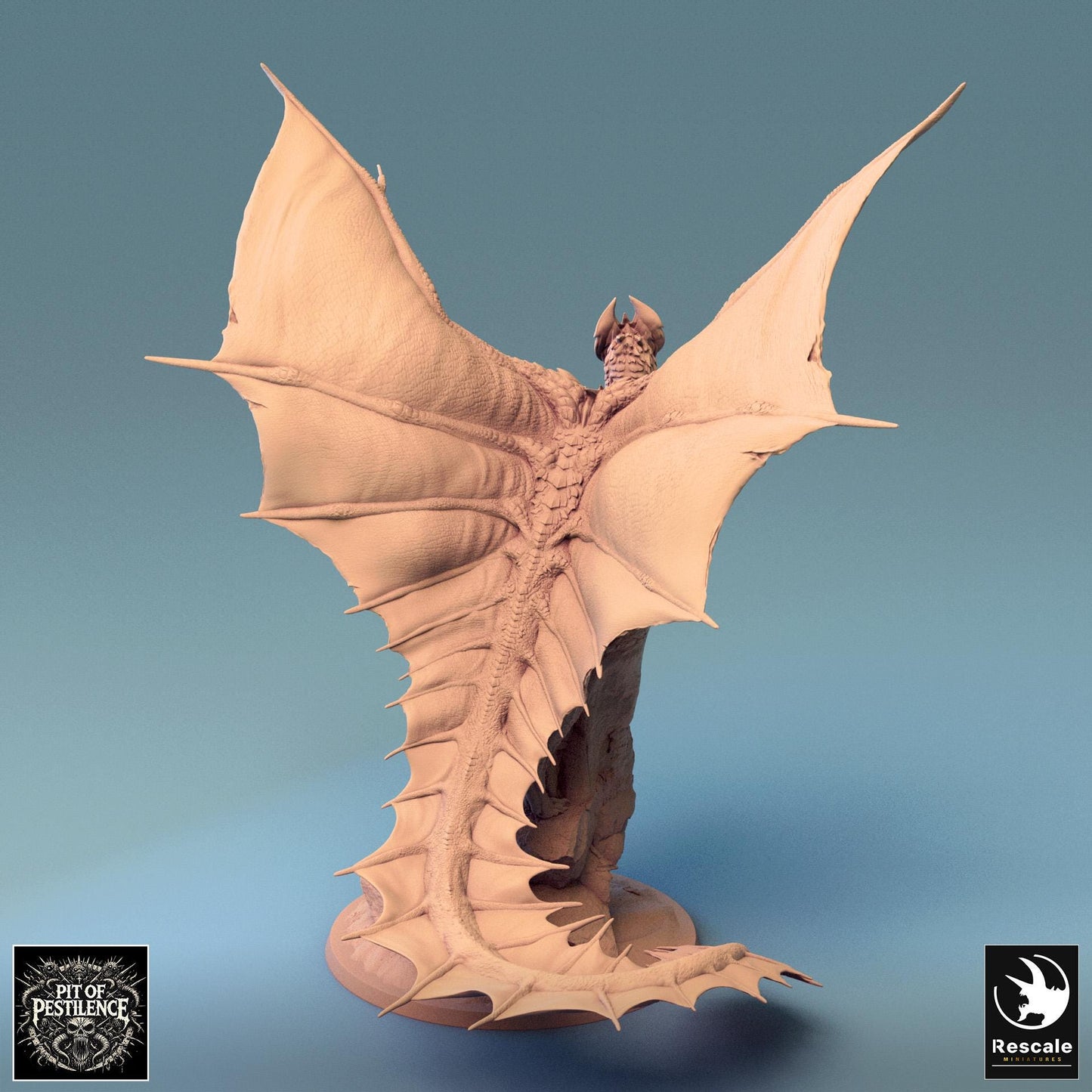 Brass Dragon, Perched | Aussie 3D Printed Miniatures and Terrain