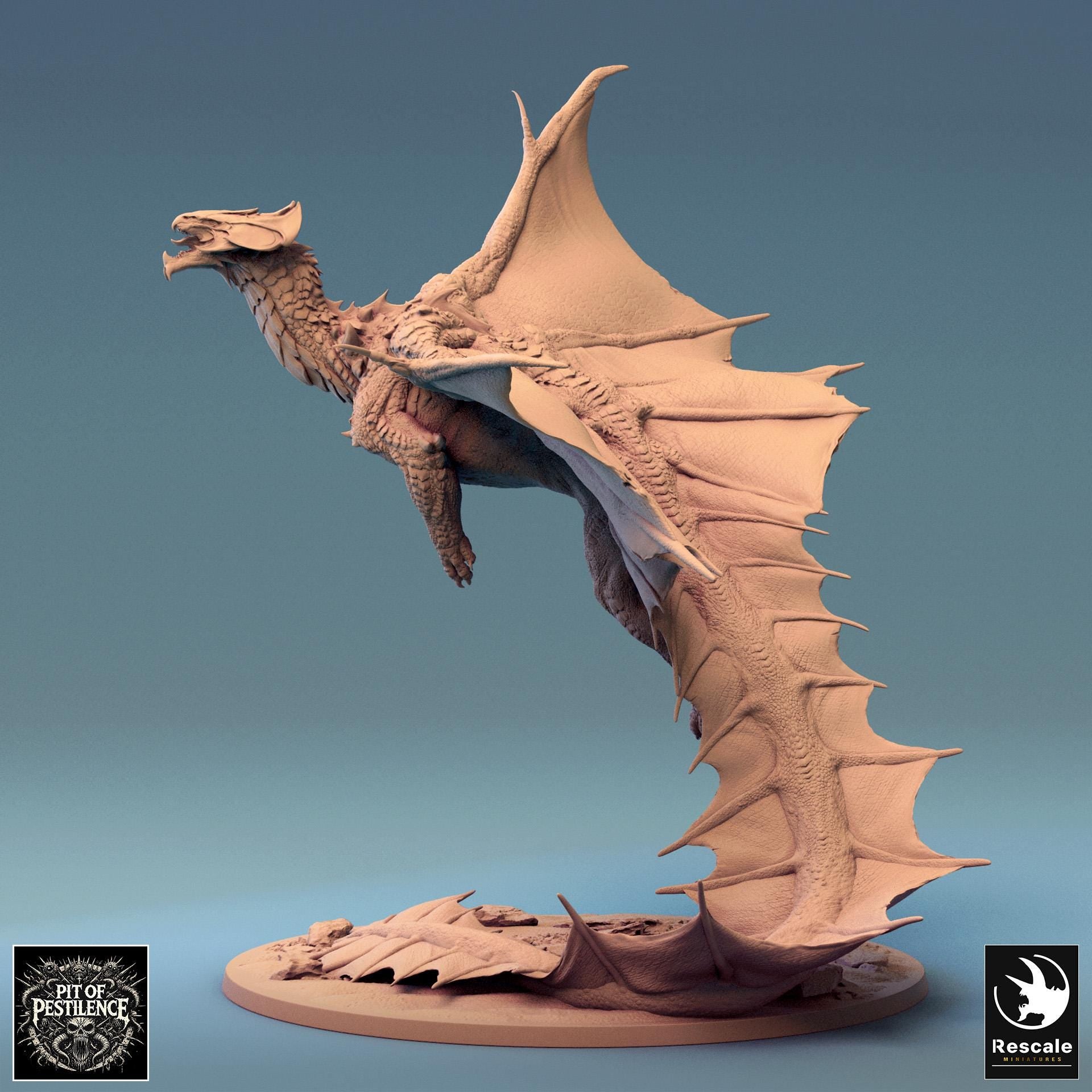 Brass Dragon, Takeoff | Aussie 3D Printed Miniatures and Terrain