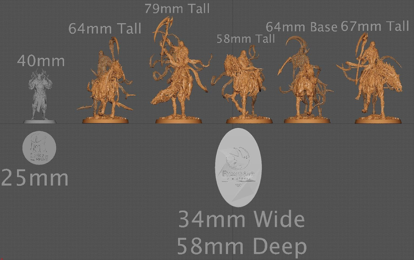 Wraithbound Cavaliers, Pack 2 | Aussie 3D Printed Miniatures and Terrain