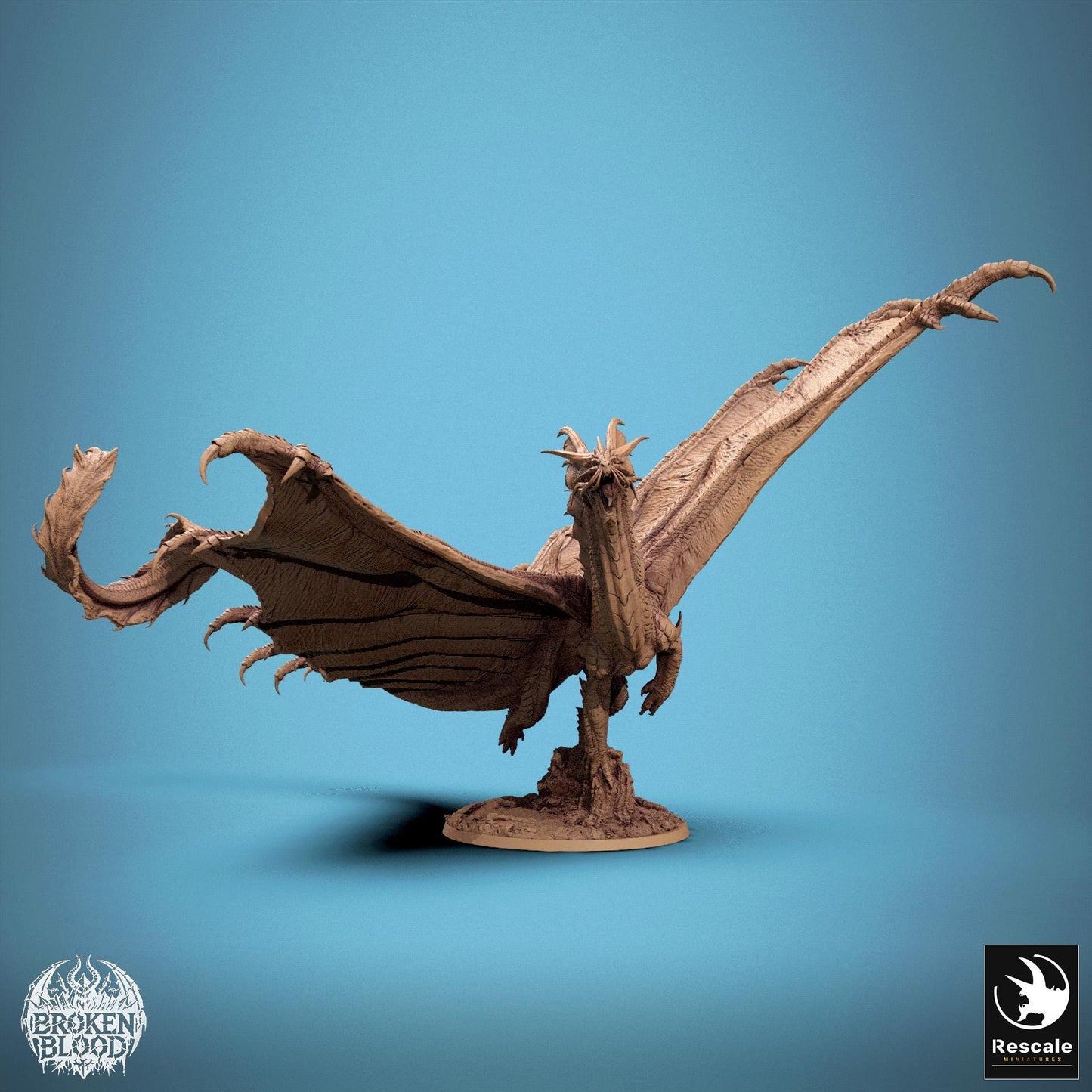 Legendary Gold Dragon, Flying | Aussie 3D Printed Miniatures and Terrain
