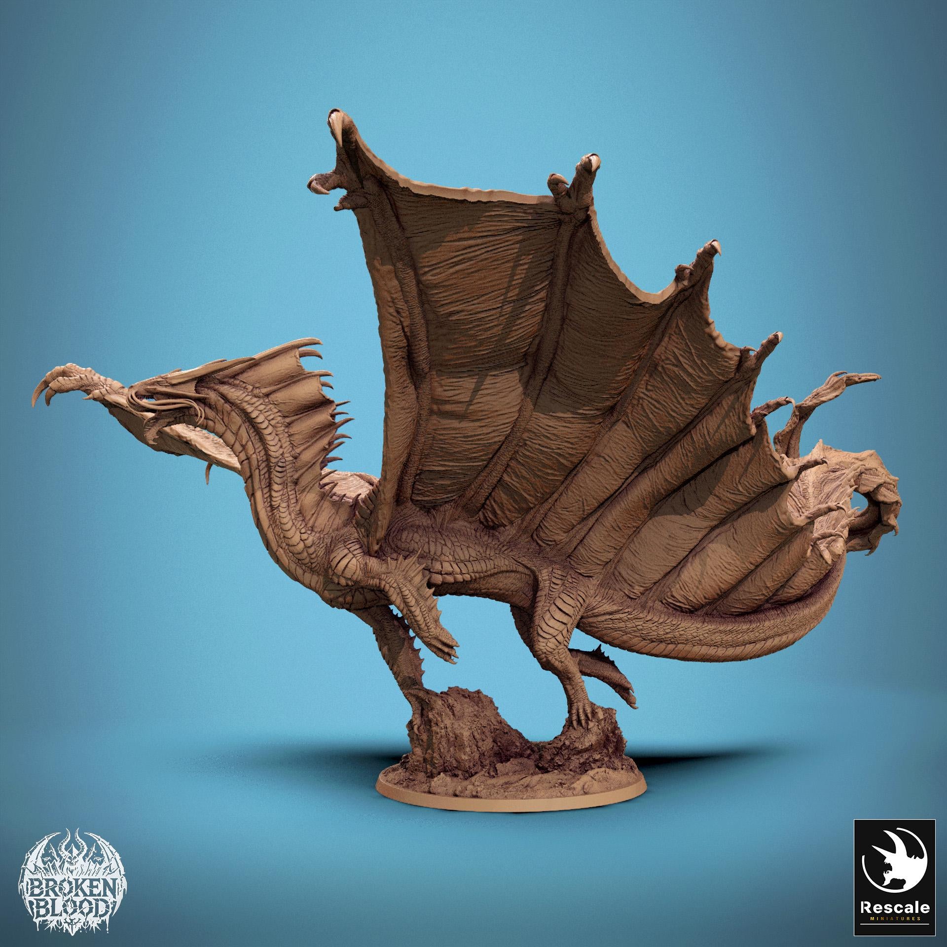 Legendary Gold Dragon, Flying | Aussie 3D Printed Miniatures and Terrain