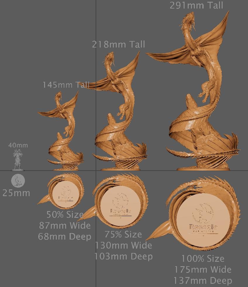 Legendary Gold Dragon, Statue | Aussie 3D Printed Miniatures and Terrain