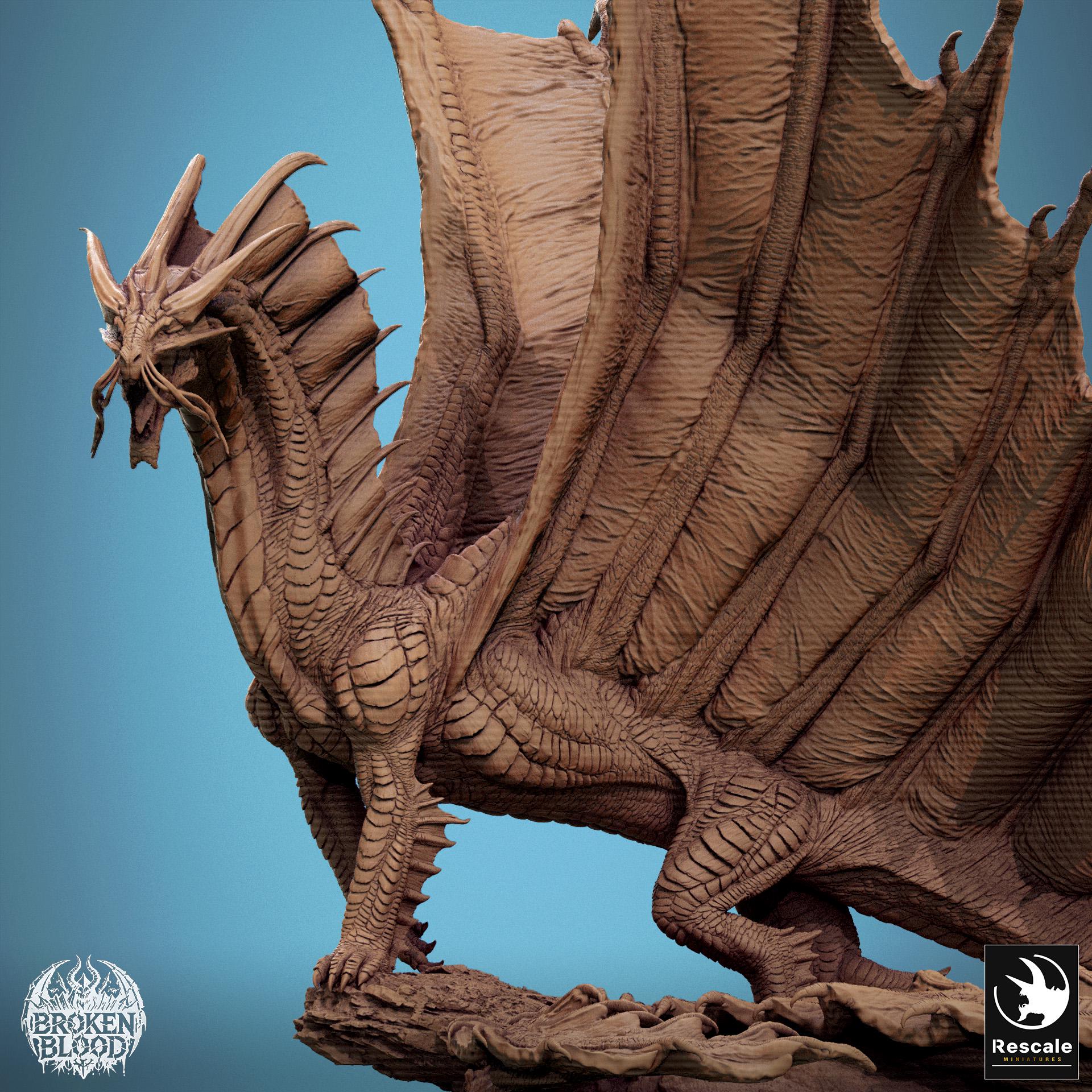 Legendary Gold Dragon, Walk | Aussie 3D Printed Miniatures and Terrain