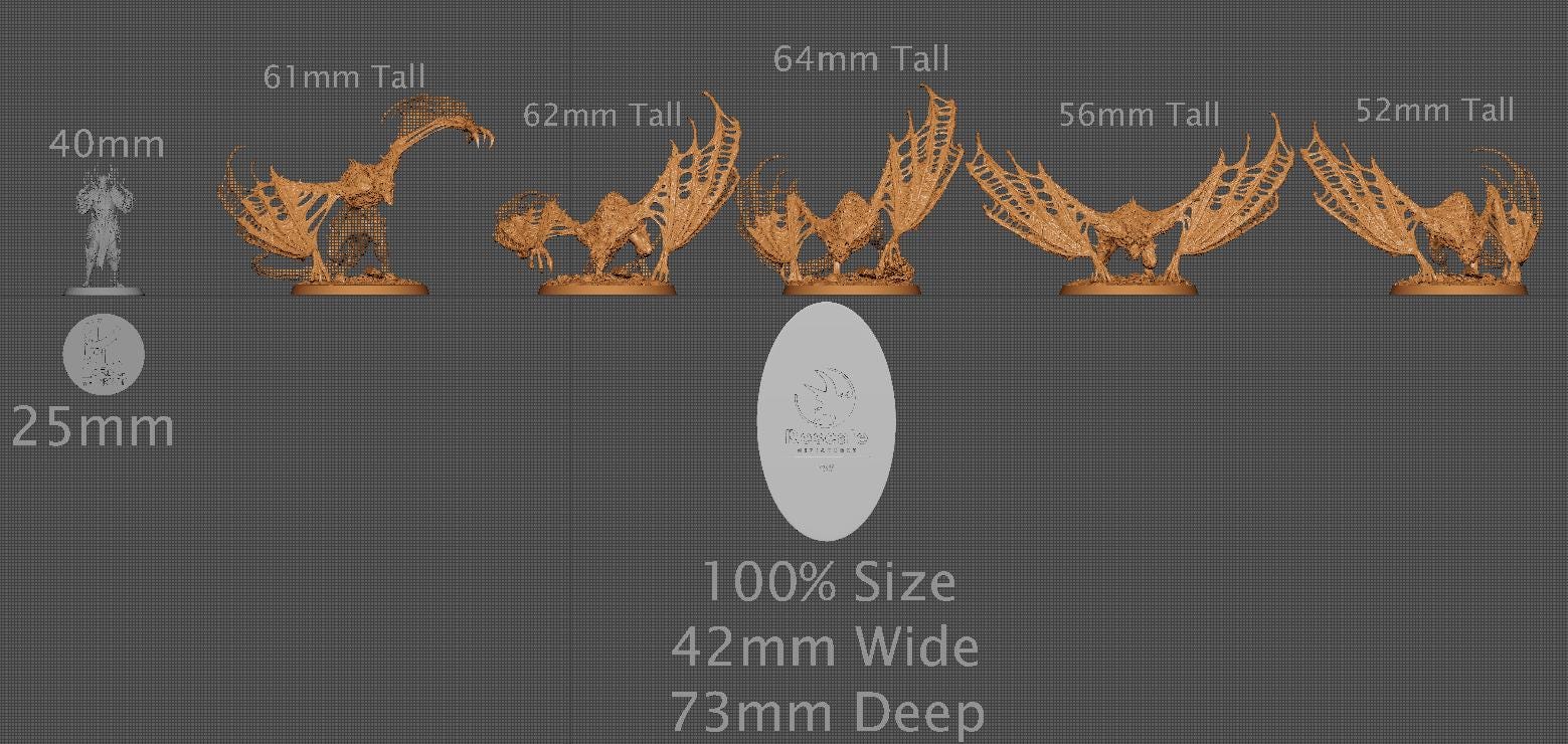 Wild Great Vampire Bat, Apex Dragon | Aussie 3D Printed Miniatures and Terrain