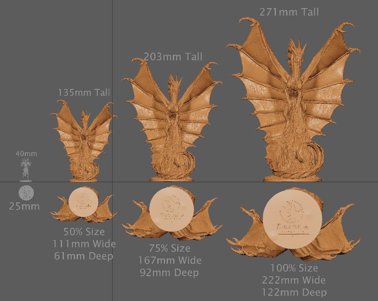 Legendary Gold Dragon, Prestige | Aussie 3D Printed Miniatures and Terrain
