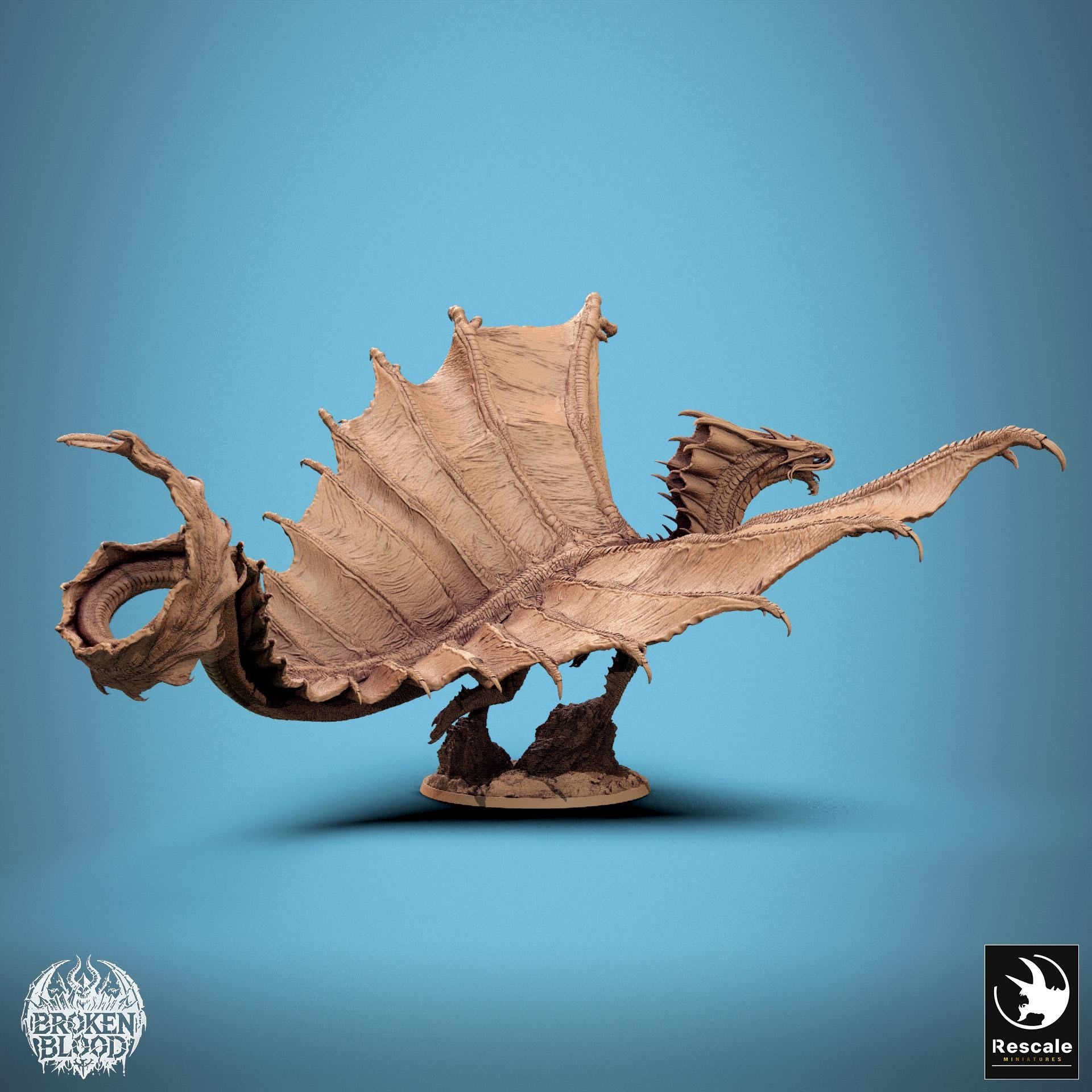 Legendary Gold Dragon, Flying | Aussie 3D Printed Miniatures and Terrain