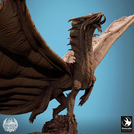 Legendary Gold Dragon, Flying | Aussie 3D Printed Miniatures and Terrain