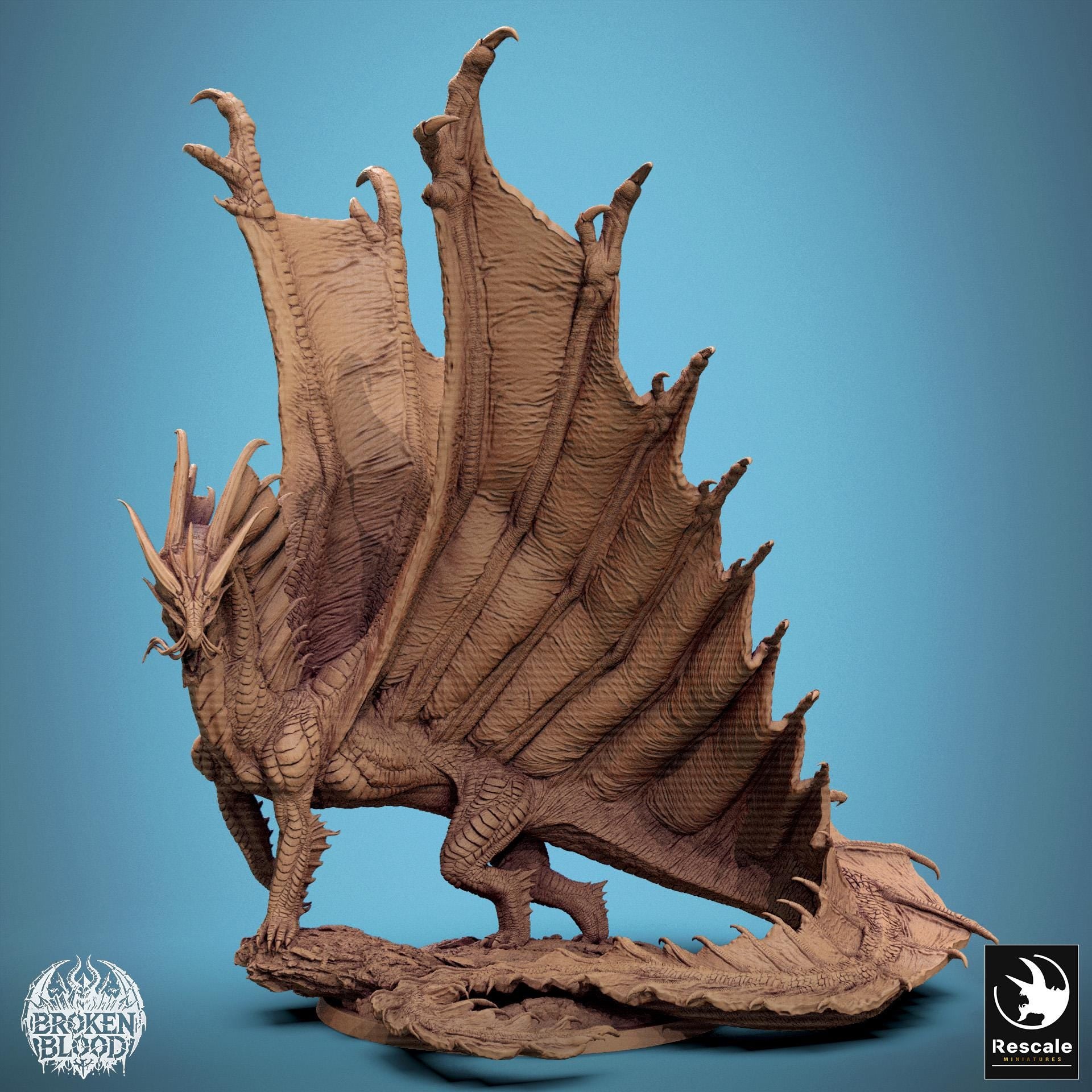 Legendary Gold Dragon, Walk | Aussie 3D Printed Miniatures and Terrain