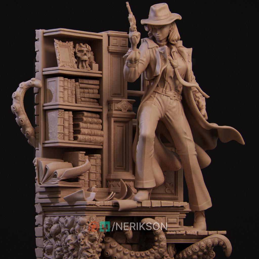 Laura the Deep Detective, Statue | Aussie 3D Printed Miniatures and Terrain