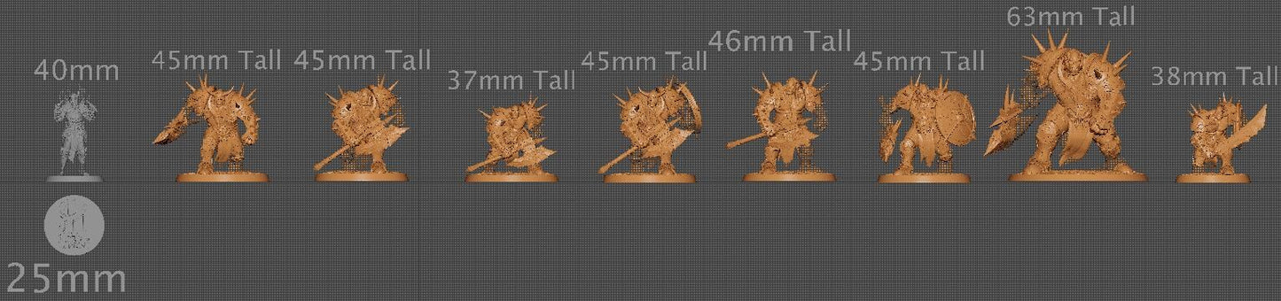 Orc Soldiers, Pack 4 | Aussie 3D Printed Miniatures and Terrain