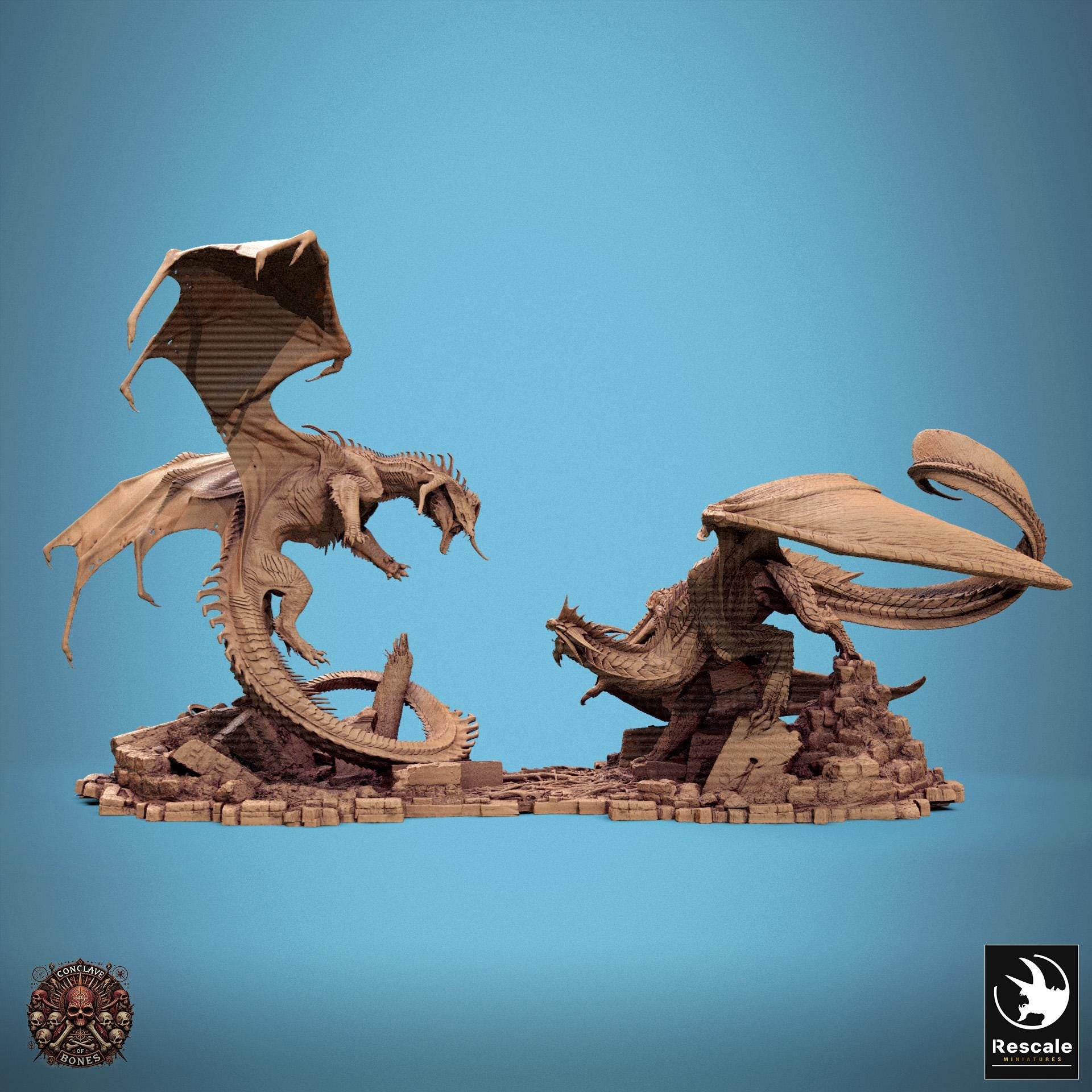 Black Dragon vs Silver Dragon | Aussie 3D Printed Miniatures and Terrain
