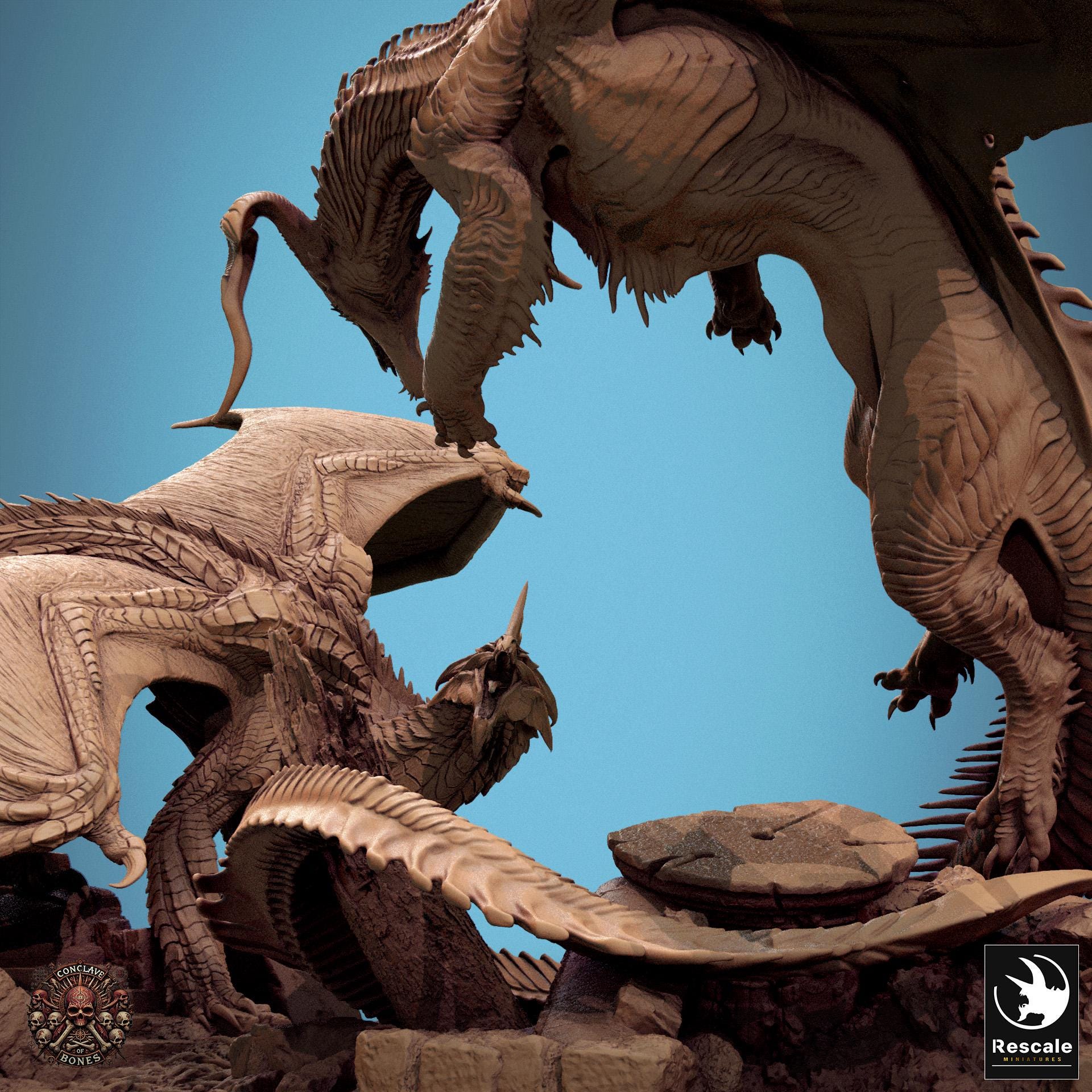 Black Dragon vs Silver Dragon | Aussie 3D Printed Miniatures and Terrain