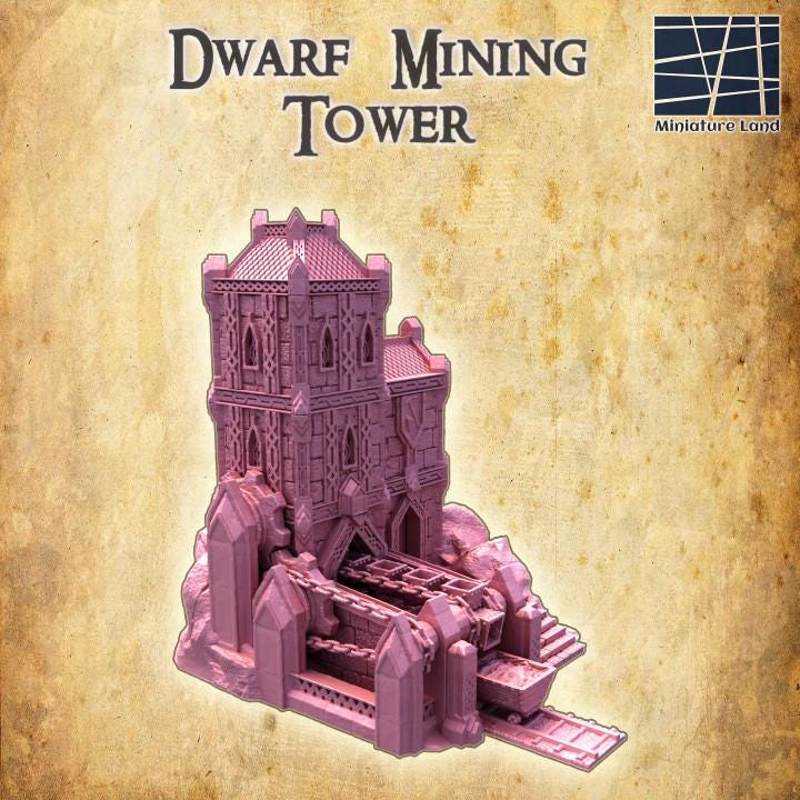 Dwarf Mining Tower | Aussie 3D Printed Miniatures and Terrain