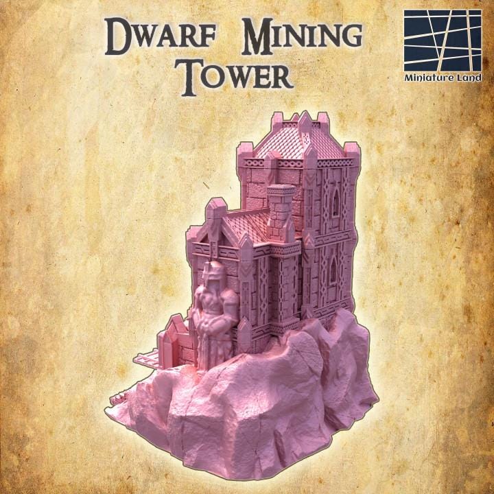 Dwarf Mining Tower | Aussie 3D Printed Miniatures and Terrain
