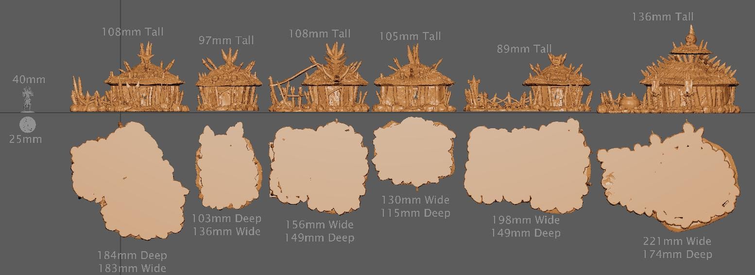 Goblin Huts | Aussie 3D Printed Miniatures and Terrain