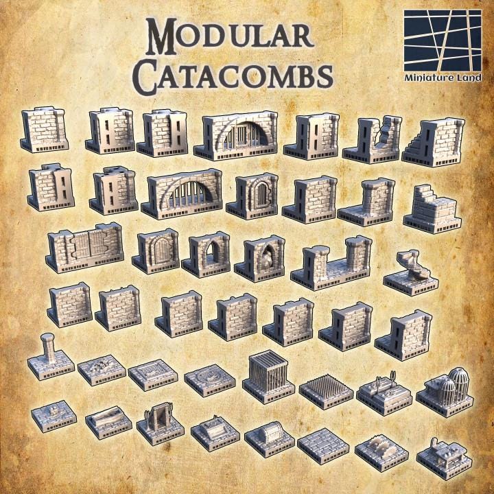 Modular Catacombs | Aussie 3D Printed Miniatures and Terrain