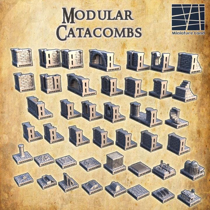 Modular Catacombs | Aussie 3D Printed Miniatures and Terrain