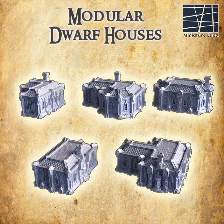 Modular Dwarf Homes | Aussie 3D Printed Miniatures and Terrain